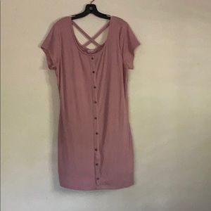 Pink cross back dress